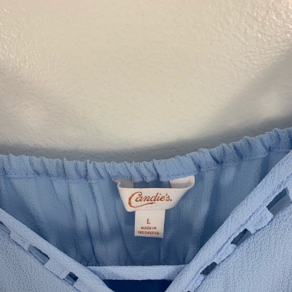 Candies Light Blue Strappy Babydoll Tank Top - Picture 3 of 6